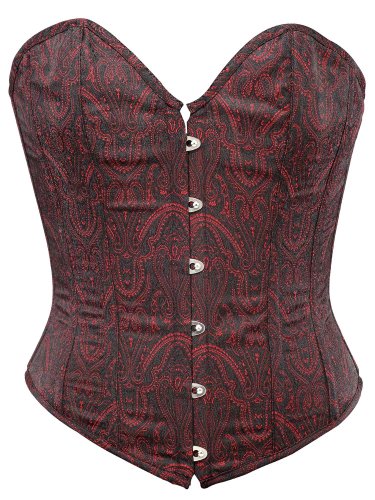 Brown Ethnic Brocade Fabric Boning Overbust Fashion Corset - Miracle Corsets (Body Waist-32inch)