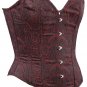 Brown Ethnic Brocade Fabric Boning Overbust Fashion Corset - Miracle Corsets (Body Waist-34inch)