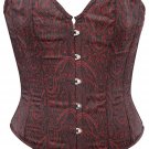 Brown Ethnic Brocade Fabric Boning Overbust Fashion Corset - Miracle Corsets (Body Waist-40inch)