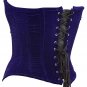 Blue Velvet Fabric Steel Boning Overbust Fashion Corset - Miracle Corsets (Body Waist-26inch)