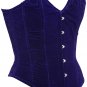 Blue Velvet Fabric Steel Boning Overbust Fashion Corset - Miracle Corsets (Body Waist-36inch)