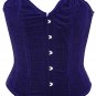 Blue Velvet Fabric Steel Boning Overbust Fashion Corset - Miracle Corsets (Body Waist-38inch)