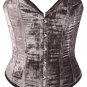 Sand Color Velvet Fabric Steel Boning Overbust Fashion Corset - Miracle Corsets (Body Waist-30inch)