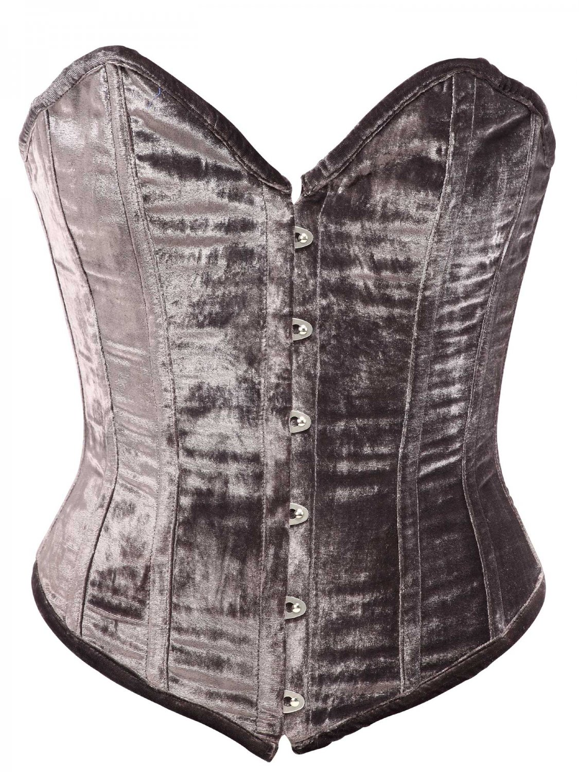 Sand Color Velvet Fabric Steel Boning Overbust Fashion Corset - Miracle ...