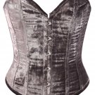 Sand Color Velvet Fabric Steel Boning Overbust Fashion Corset - Miracle Corsets (Body Waist-32inch)