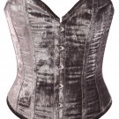 Sand Color Velvet Fabric Steel Boning Overbust Fashion Corset - Miracle Corsets (Body Waist-34inch)
