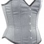 Grey Striped Corporate Steel Boning Overbust Fashion Corset - Miracle Corsets (Body Waist-30inch)