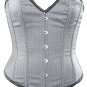 Grey Striped Corporate Steel Boning Overbust Fashion Corset - Miracle Corsets (Body Waist-36inch)
