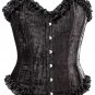 Black Velvet Fabric Steel Boning Overbust Fashion Corset - Miracle Corsets (Body Waist-24inch)