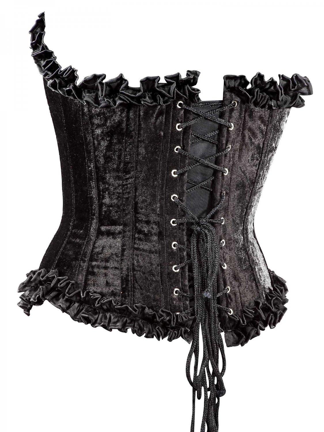 Black Velvet Fabric Steel Boning Overbust Fashion Corset - Miracle ...