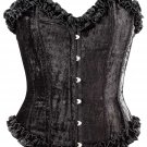 Black Velvet Fabric Steel Boning Overbust Fashion Corset - Miracle Corsets (Body Waist-28inch)