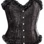 Black Velvet Fabric Steel Boning Overbust Fashion Corset - Miracle Corsets (Body Waist-30inch)