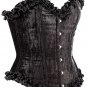 Black Velvet Fabric Steel Boning Overbust Fashion Corset - Miracle Corsets (Body Waist-40inch)