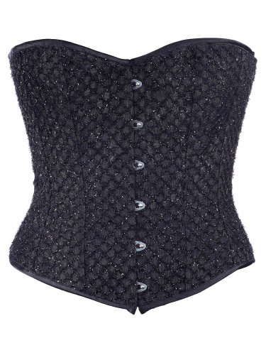 Black Cutwork Fabric Steel Boning Overbust Fashion Corset - Miracle Corsets (Body Waist-24inch)