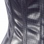 Check Design Black Faux Leather Fabric Steel Boning Overbust Fashion Corset (Body Waist-36inch)