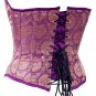 Purple Ethnic Indian Fabric Steel Boning Overbust Fashion Corset (Body Waist-24inch)
