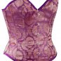Purple Ethnic Indian Fabric Steel Boning Overbust Fashion Corset (Body Waist-26inch)