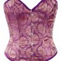 Purple Ethnic Indian Fabric Steel Boning Overbust Fashion Corset (Body Waist-32inch)