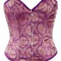 Purple Ethnic Indian Fabric Steel Boning Overbust Fashion Corset (Body Waist-38inch)