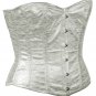 Silver Faux Leather Fabric Steel Boning Overbust Fashion Corset -(Body Waist-24inch)