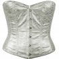 Silver Faux Leather Fabric Steel Boning Overbust Fashion Corset -(Body Waist-26inch)
