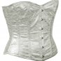 Silver Faux Leather Fabric Steel Boning Overbust Fashion Corset -(Body Waist-32inch)