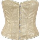 Sparkling Gold Fabric Steel Boning Overbust Fashion Corset - Miracle Corsets (Body Waist-24inch)