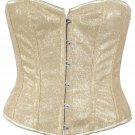 Sparkling Gold Fabric Steel Boning Overbust Fashion Corset - Miracle Corsets (Body Waist-26inch)