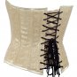 Sparkling Gold Fabric Steel Boning Overbust Fashion Corset - Miracle Corsets (Body Waist-40inch)