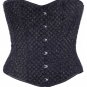 Black Floral Fabric Steel Boning Underbust Fashion Corset Waist Cincher (Body Waist-34inch)