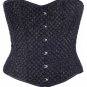 Black Floral Fabric Steel Boning Underbust Fashion Corset Waist Cincher (Body Waist-40inch)