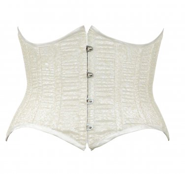 Silver Threadwork Fabric Steel Boning Underbust Fashion Corset - Miracle Corsets (Body Waist-26inch)