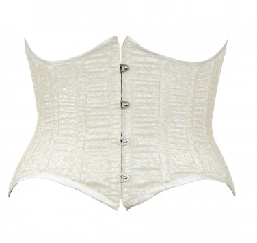 Silver Threadwork Fabric Steel Boning Underbust Fashion Corset - Miracle Corsets (Body Waist-32inch)