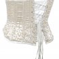 Silver Floral Brasso Velvet Fabric Steel Boning Underbust Fashion Corset (Body Waist-30inch)