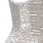Silver Floral Brasso Velvet Fabric Steel Boning Underbust Fashion Corset (Body Waist-30inch)