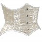 Silver Floral Brasso Velvet Fabric Steel Boning Underbust Fashion Corset (Body Waist-32inch)