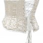 Silver Floral Brasso Velvet Fabric Steel Boning Underbust Fashion Corset (Body Waist-32inch)