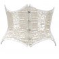 Silver Floral Brasso Velvet Fabric Steel Boning Underbust Fashion Corset (Body Waist-34inch)