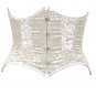 Silver Floral Brasso Velvet Fabric Steel Boning Underbust Fashion Corset (Body Waist-38inch)