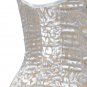 Silver Floral Brasso Velvet Fabric Steel Boning Underbust Fashion Corset (Body Waist-38inch)