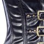 Black Faux Leather Steel Boning Underbust Fashion Corset Waist Cincher (Body Waist-28inch)