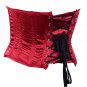 Maroon Brocade Fabric Steel Boning Underbust Fashion Corset Waist Cincher (Body Waist-30inch)