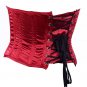 Maroon Brocade Fabric Steel Boning Underbust Fashion Corset Waist Cincher (Body Waist-40inch)