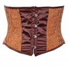 Maroon Borcade Fabric Steel Boning Underbust Fashion Corset Waist Cincher (Body Waist-28inch)