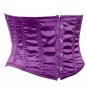 Purple Satin Fabric Steel Boning Underbust Fashion Corset Waist Cincher (Body Waist-30inch)