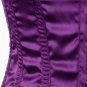 Purple Satin Fabric Steel Boning Underbust Fashion Corset Waist Cincher (Body Waist-32inch)