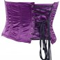 Purple Satin Fabric Steel Boning Underbust Fashion Corset Waist Cincher (Body Waist-40inch)