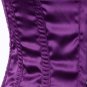 Purple Satin Fabric Steel Boning Underbust Fashion Corset Waist Cincher (Body Waist-40inch)