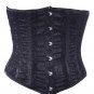Black Net Fabric Steel Boning Underbust Fashion Corset Waist Cincher (Body Waist-24inch)