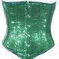 Green Sequin Fabric Steel Boning Underbust Fashion Corset Waist Cincher (Body Waist-30inch)